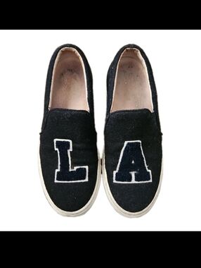 Joshua Sanders Womens Navy Blue Designer Wool LA Slip On Shoe 36